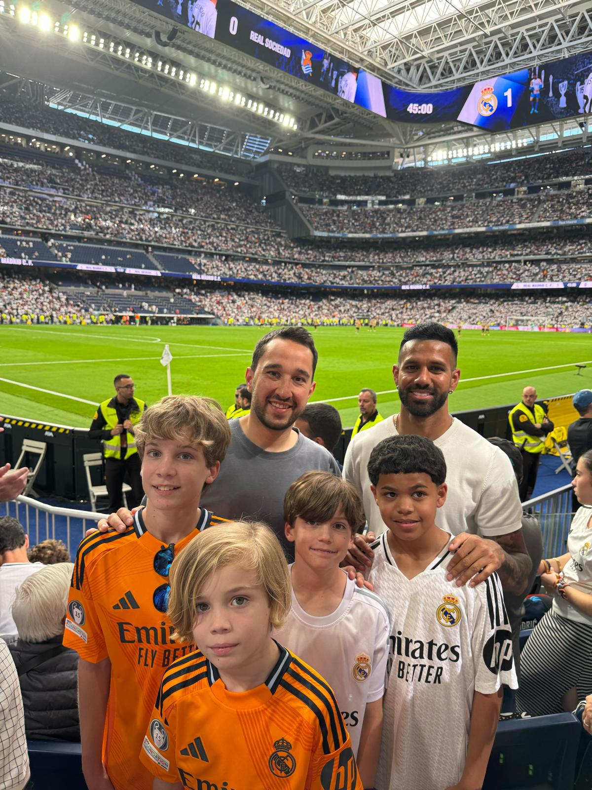 Players at Real Madrid stadium