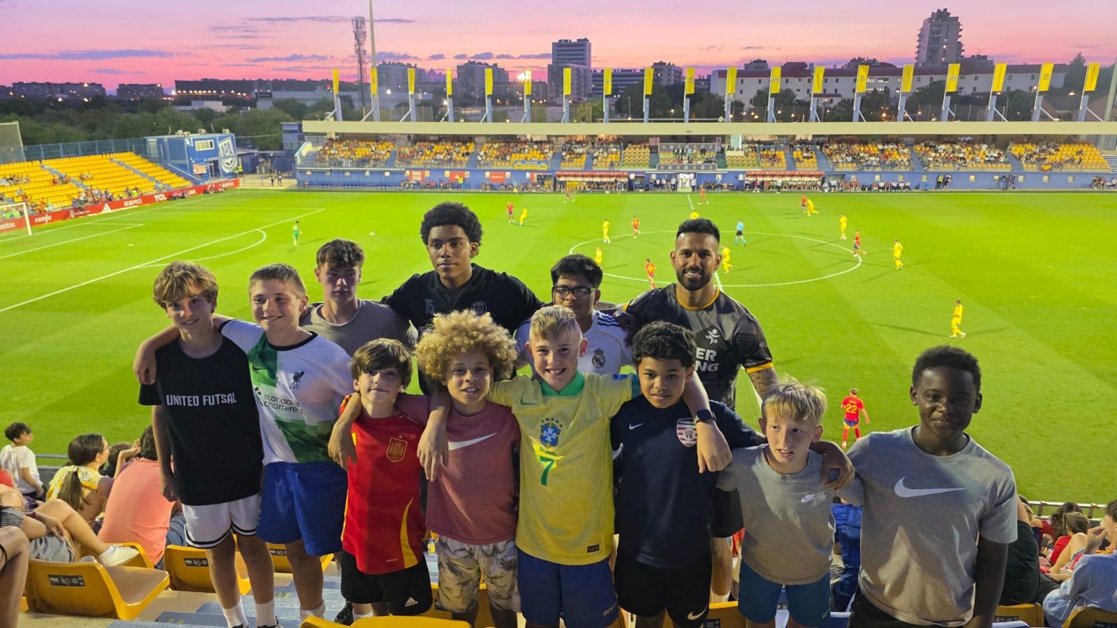 Team at sunset stadium